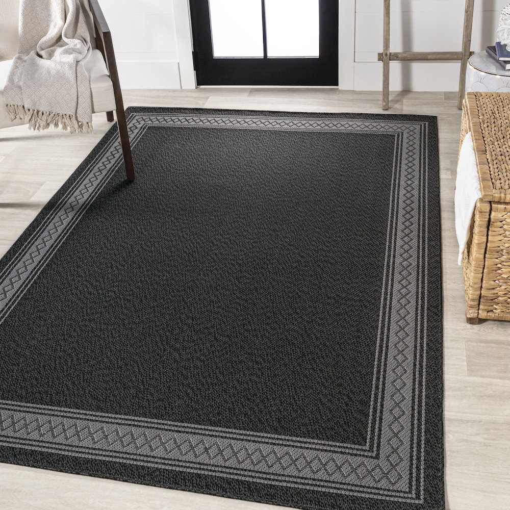 Lucia Classic Diamond Border Indoor/Outdoor Area Rug. Picture 2