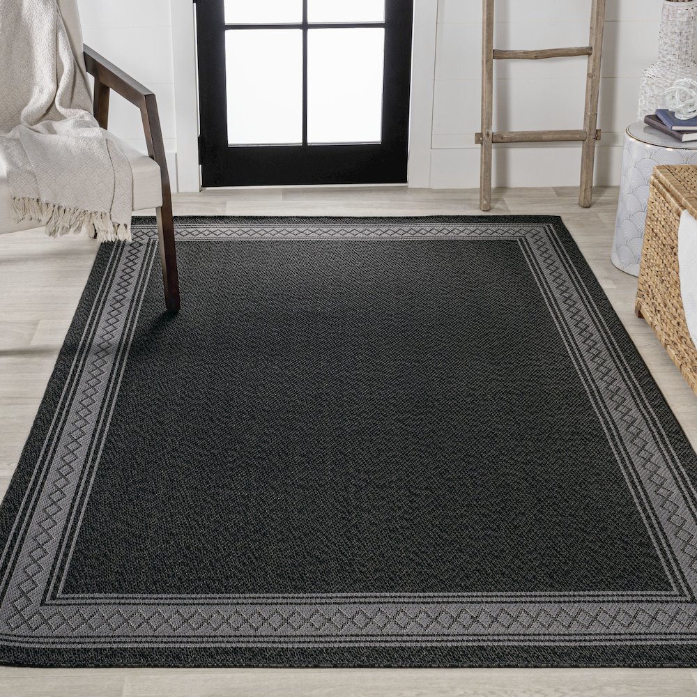 Lucia Classic Diamond Border Indoor/Outdoor Area Rug. Picture 4