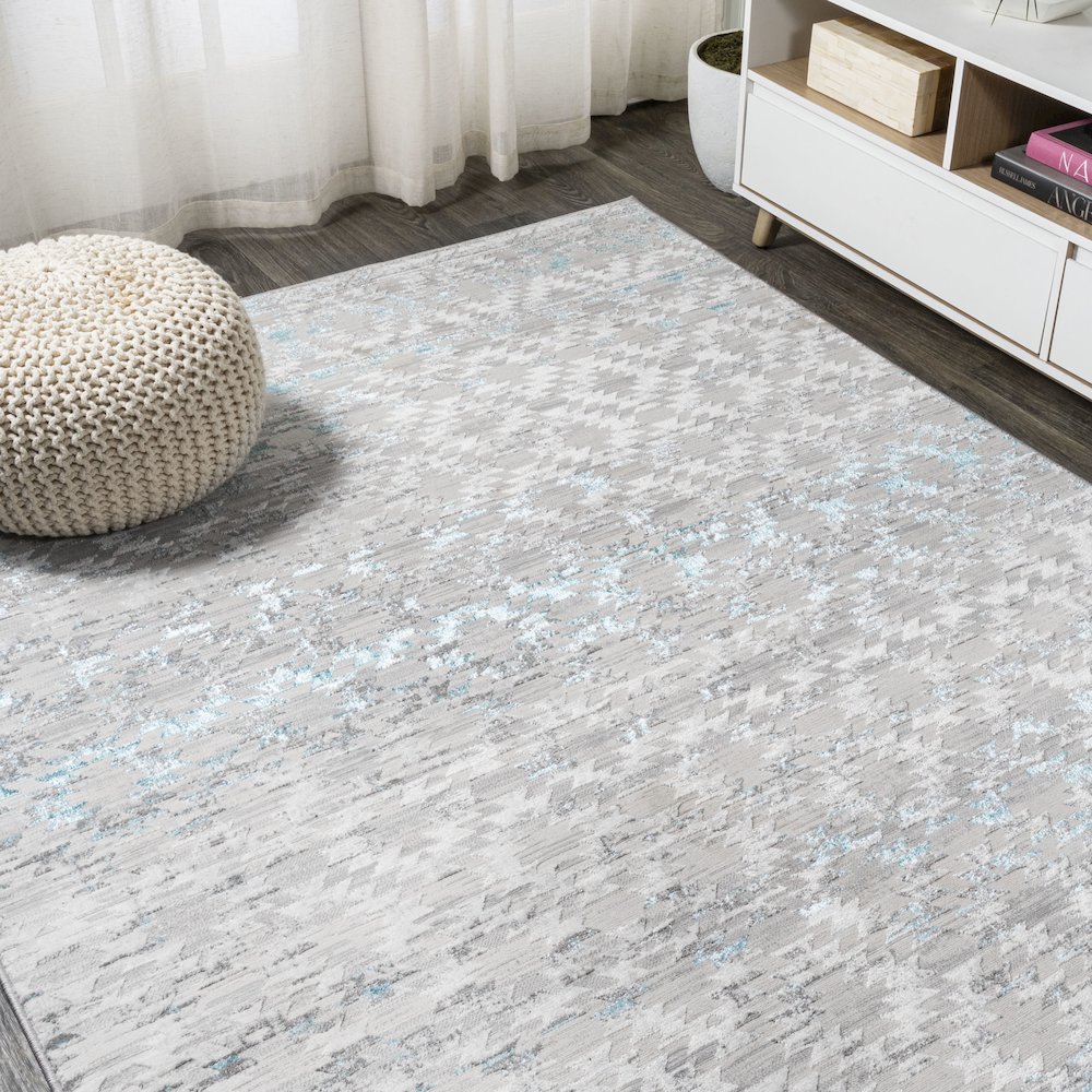Ancient Faded Trellis Area Rug. Picture 4