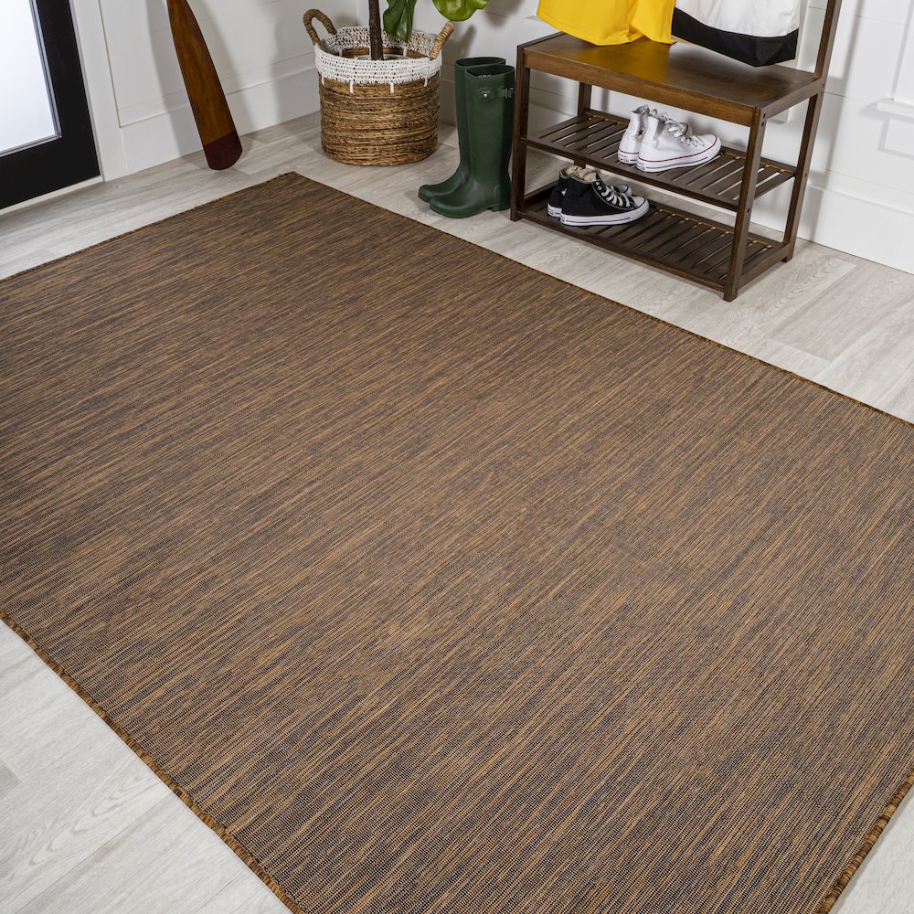 Ethan Modern Flatweave Solid Area Rug. Picture 4