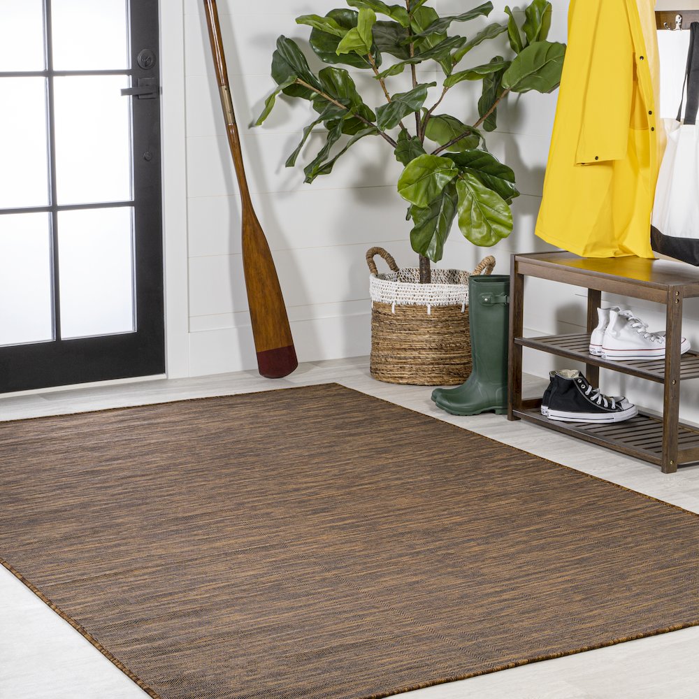Ethan Modern Flatweave Solid Area Rug. Picture 5