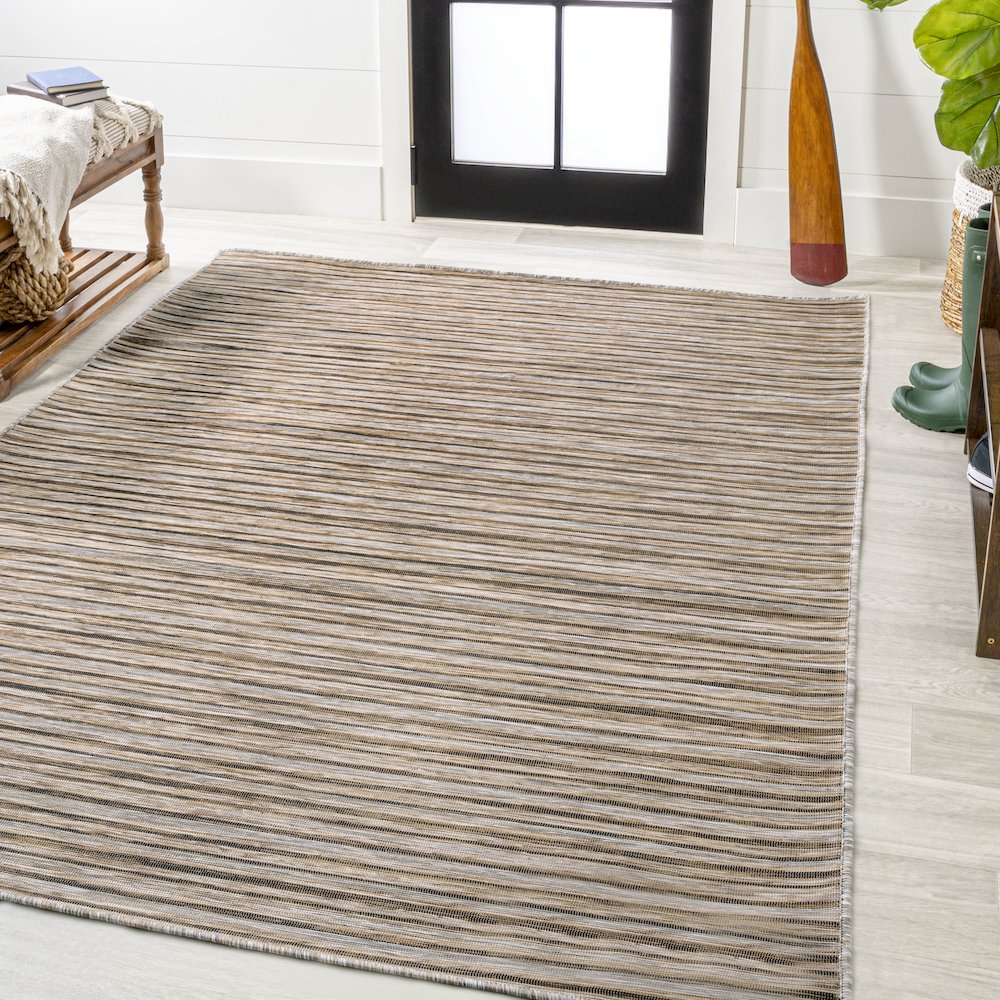 Finn Modern Farmhouse Pinstripe Area Rug. Picture 2