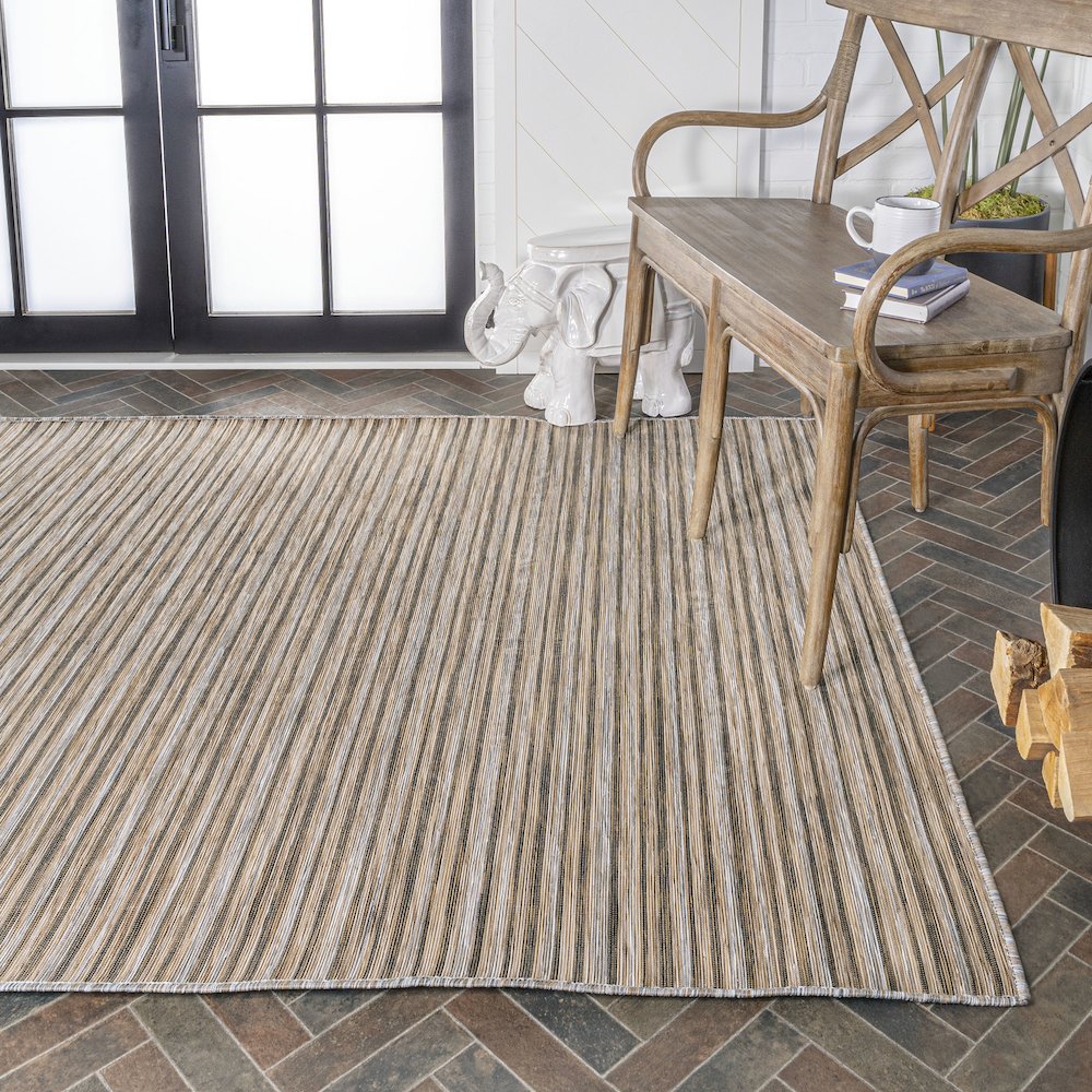 Finn Modern Farmhouse Pinstripe Area Rug. Picture 8