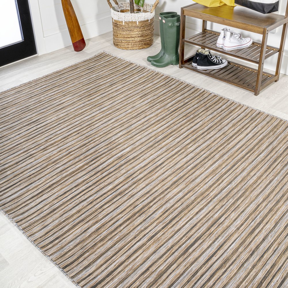 Finn Modern Farmhouse Pinstripe Area Rug. Picture 4