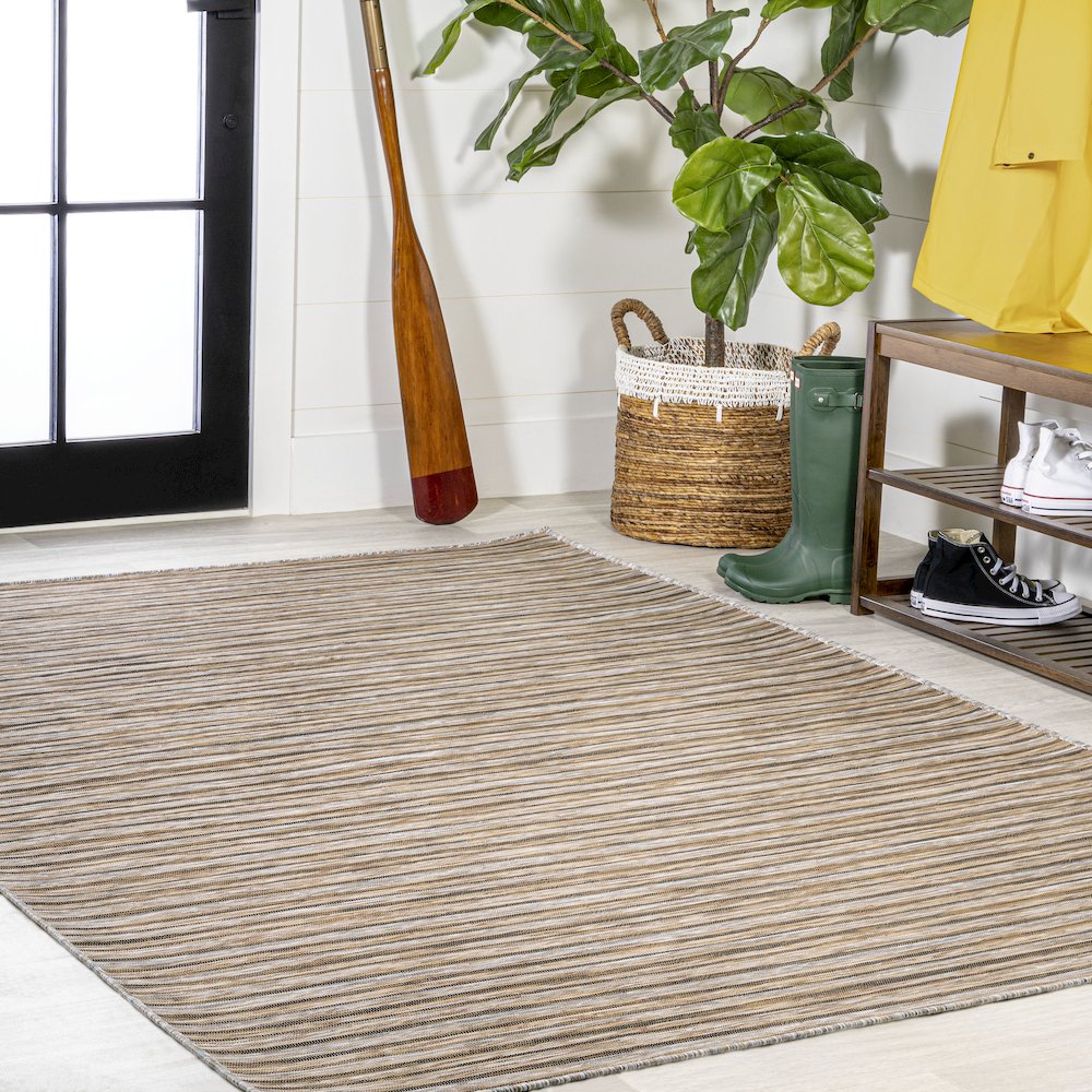 Finn Modern Farmhouse Pinstripe Area Rug. Picture 5