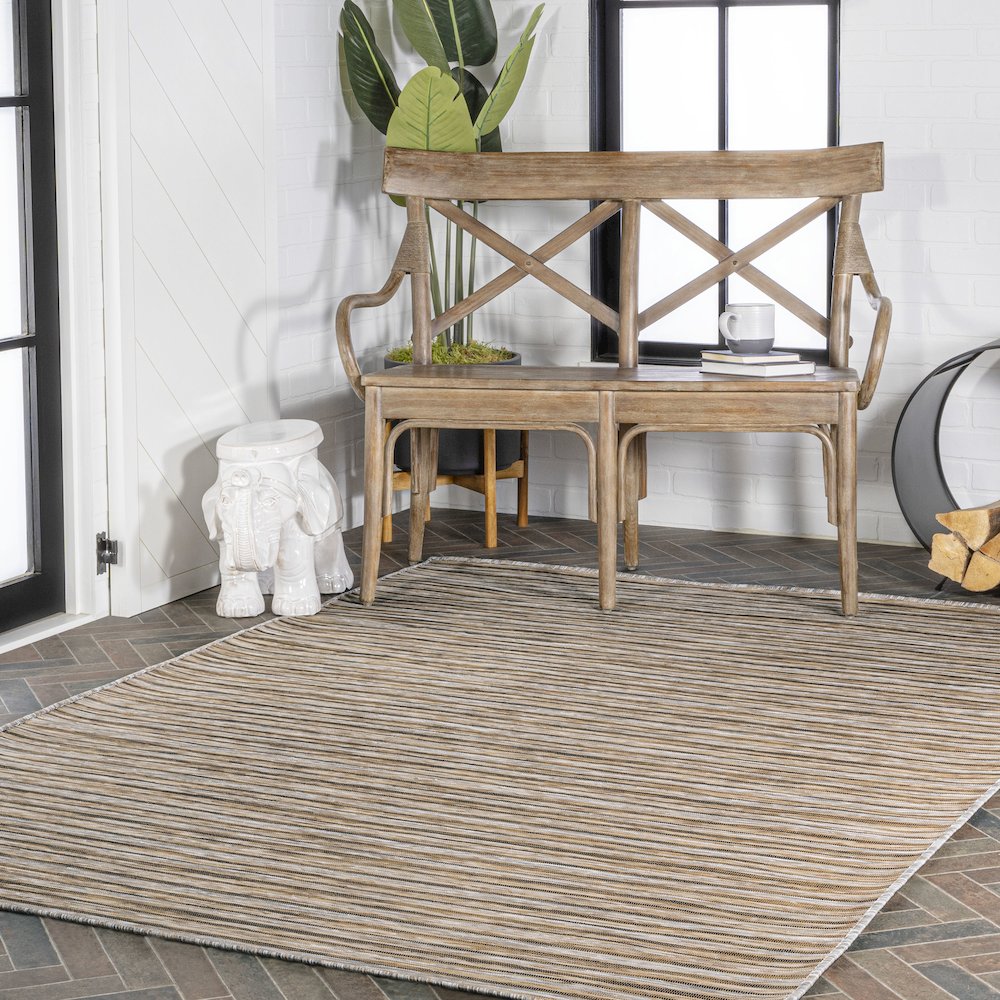 Finn Modern Farmhouse Pinstripe Area Rug. Picture 10