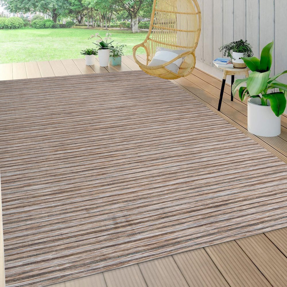 Finn Modern Farmhouse Pinstripe Area Rug. Picture 6
