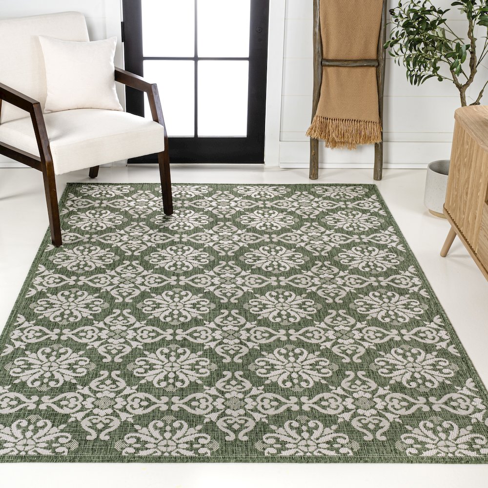 Maribel Traditional Classic All-Over Scroll Indoor/Outdoor Area Rug. Picture 2