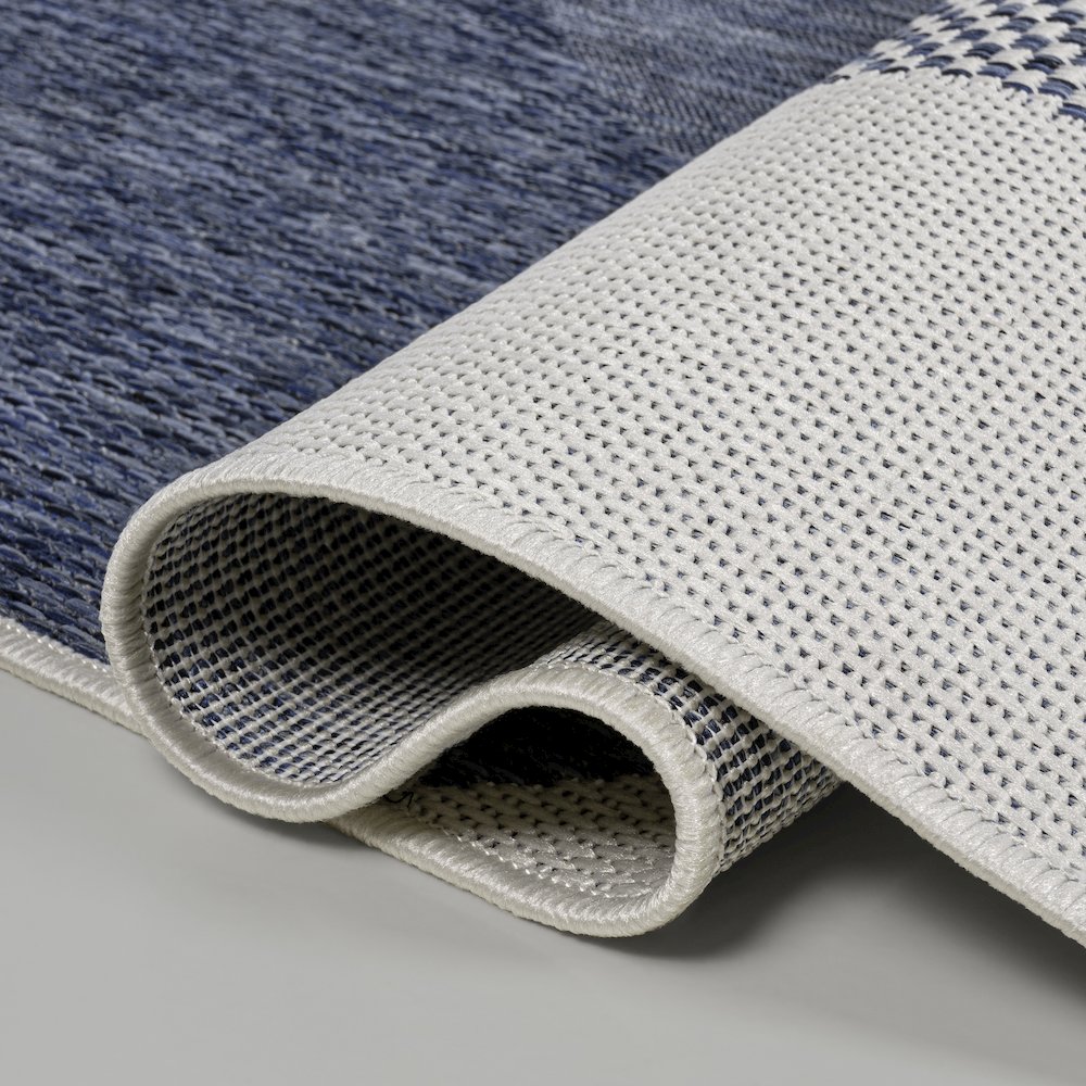 Geometric Organic Shapes Cream/Navy 8 ft. x 10 ft. Indoor/Outdoor Area Rug. Picture 5