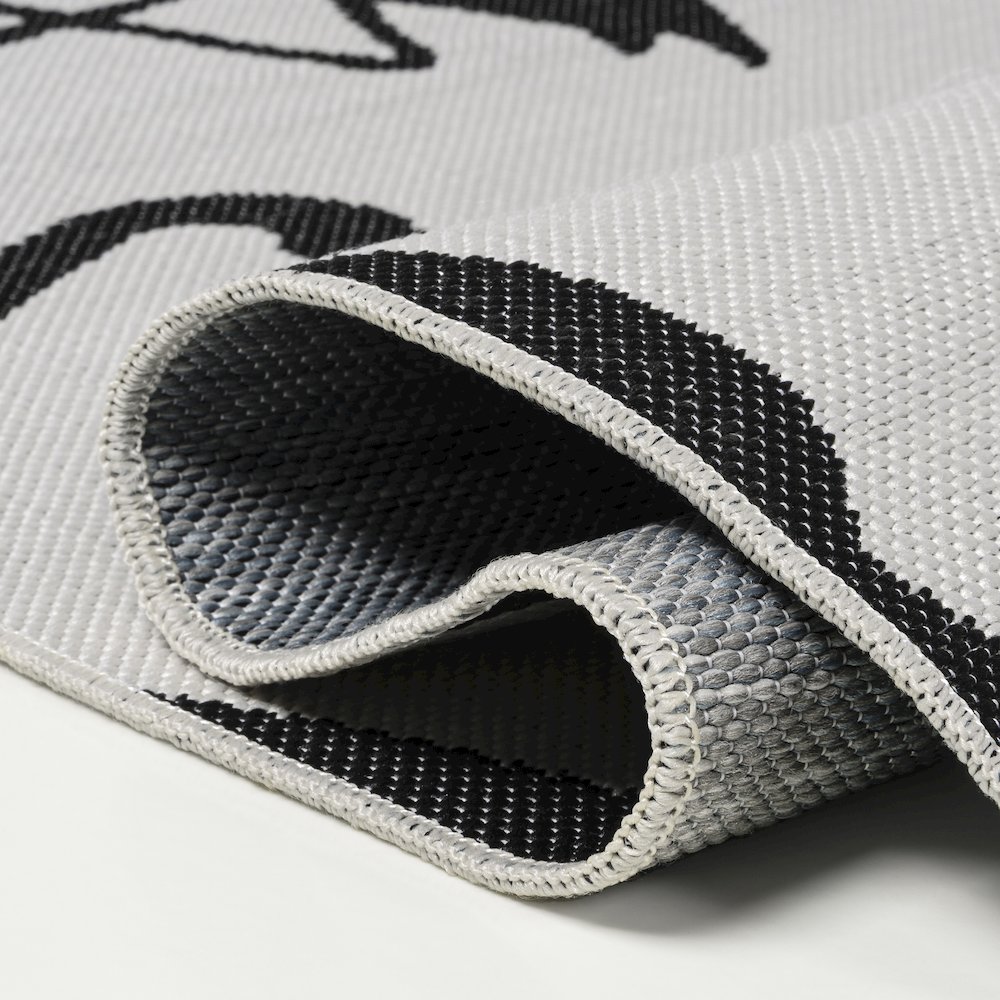 Flamingos Two-Tone White/Black 8 ft. x 10 ft. Indoor/Outdoor Area Rug. Picture 5