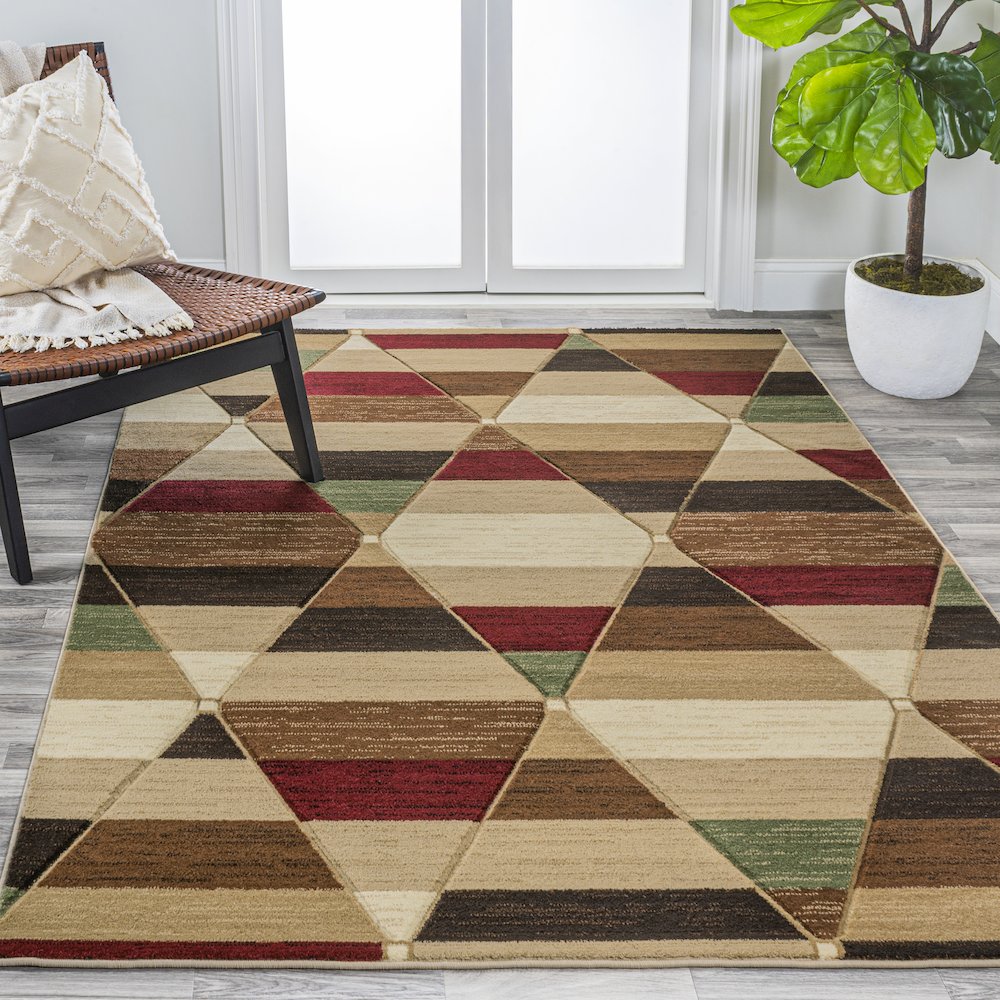 Kehoe Retro Diamonds Geometric Area Rug. Picture 4