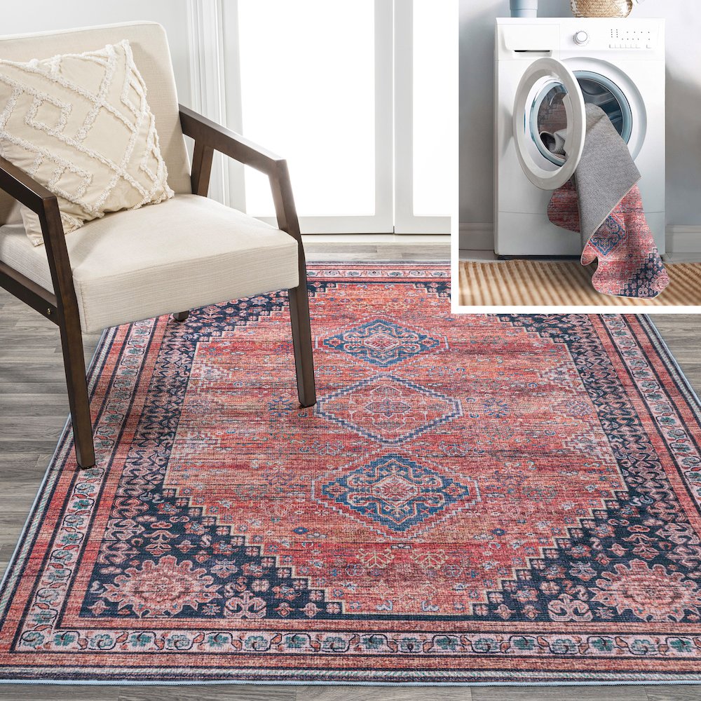 Dalyan Geometric Medallions Washable Indoor/Outdoor Area Rug. Picture 10