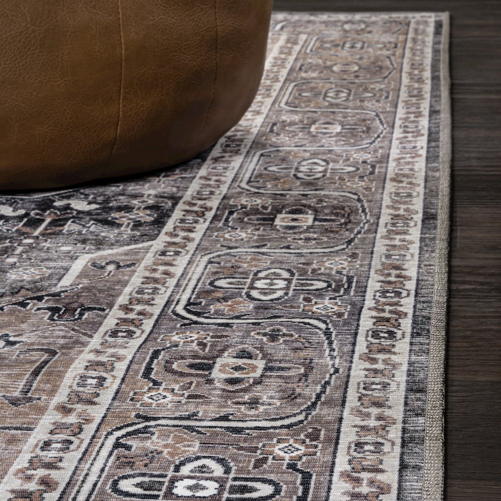 Alacati Ogee Medallion Machine-Washable Area Rug. Picture 6