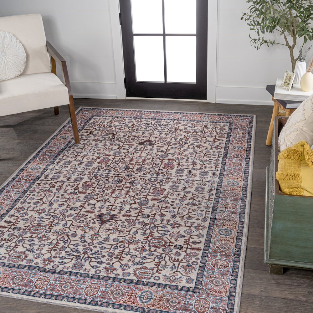 Kemer All-Over Persian Machine-Washable Area Rug. Picture 1