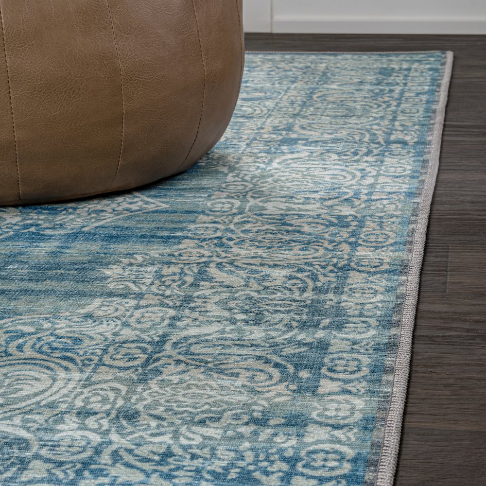 Regis Bohemian Medallion Machine-Washable Area Rug. Picture 6