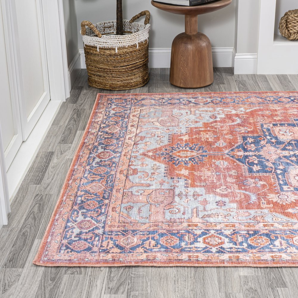 Maris Ornate Medallion Washable Indoor/Outdoor Area Rug. Picture 3