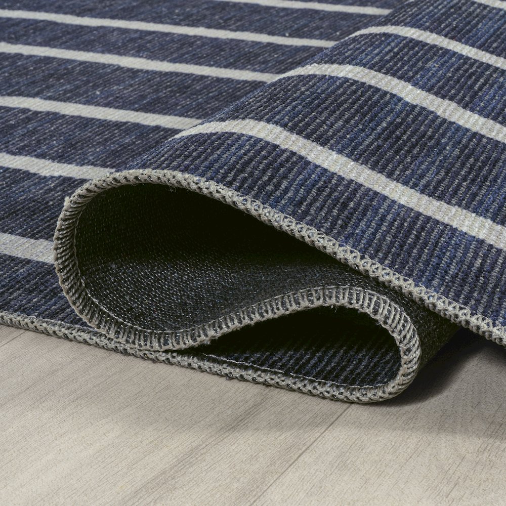 Rand Distressed Ticking Stripe Machine Washable Area Rug. Picture 9