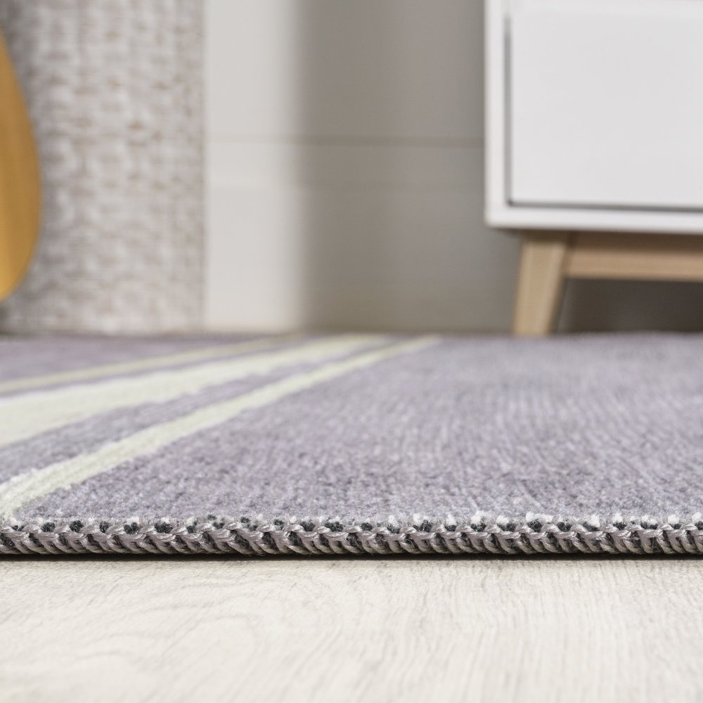 Bande Distressed Ticking Stripe Machine Washable Area Rug. Picture 14