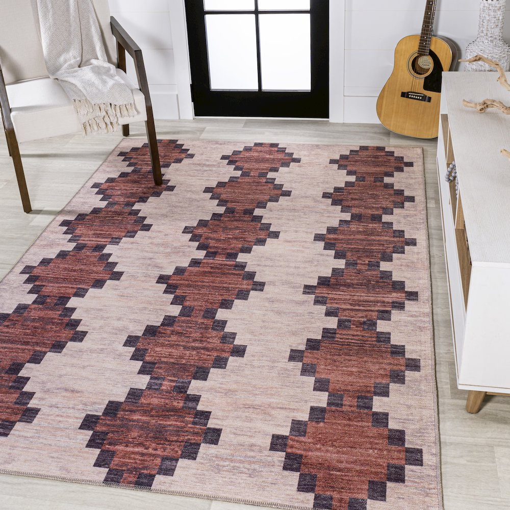 Timantii Modern Trellis Kilim Area Rug. Picture 2