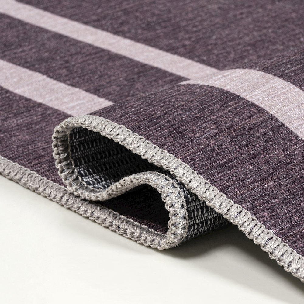 Sloane Classic 2-Stripe Border Washable Area Rug. Picture 4