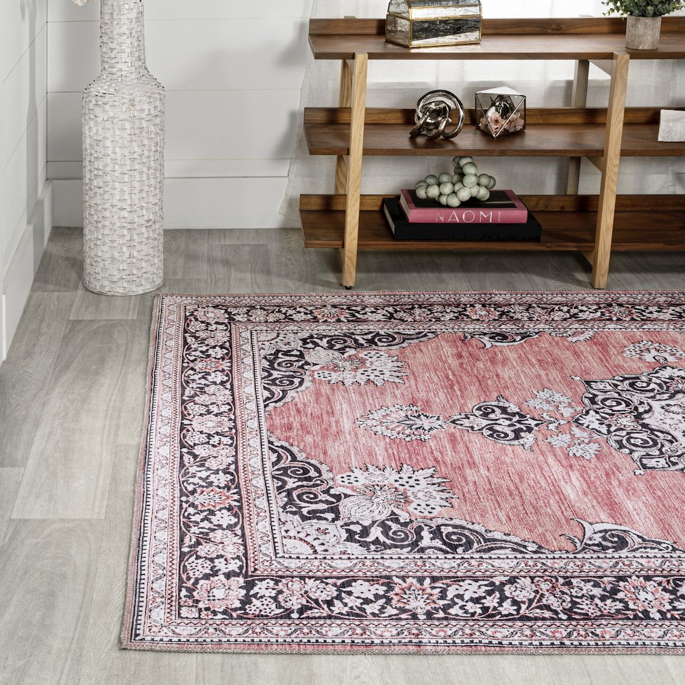 Bausch Bohemian Distressed Chenille Machine-Washable Area Rug. Picture 1