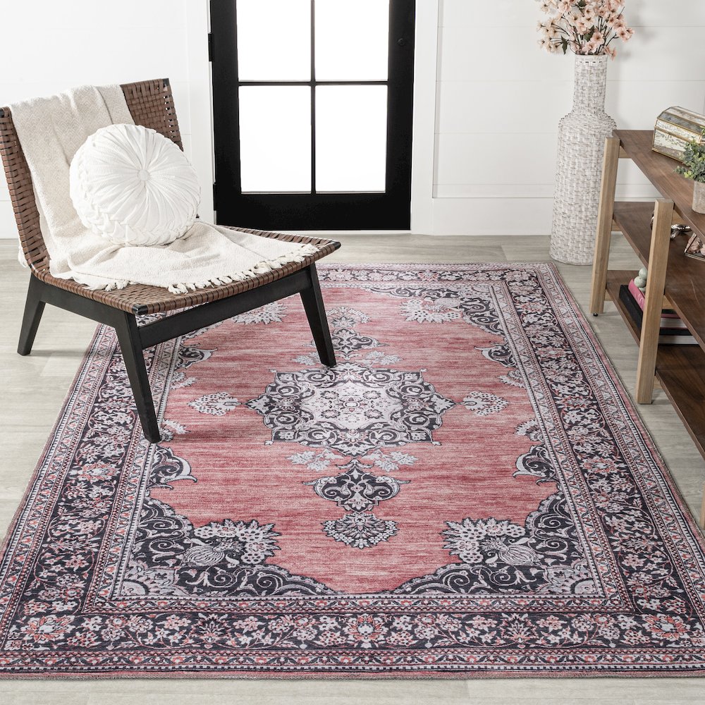 Bausch Bohemian Distressed Chenille Machine-Washable Area Rug. Picture 2