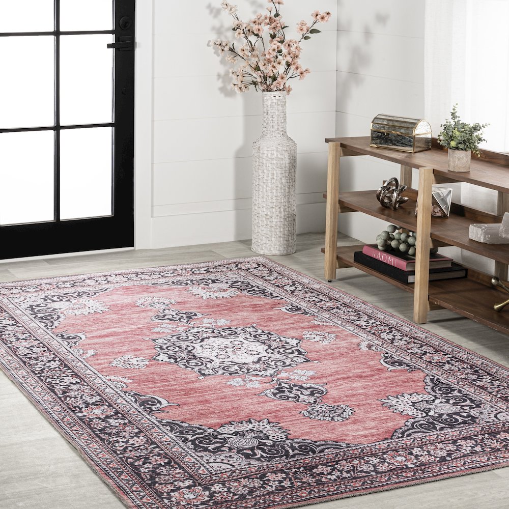 Bausch Bohemian Distressed Chenille Machine-Washable Area Rug. Picture 3