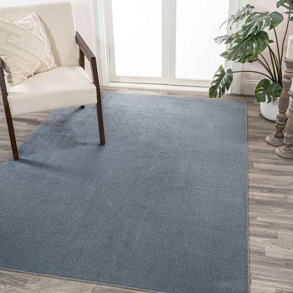 Twyla Classic Solid Low-Pile Machine-Washable Area Rug. Picture 1
