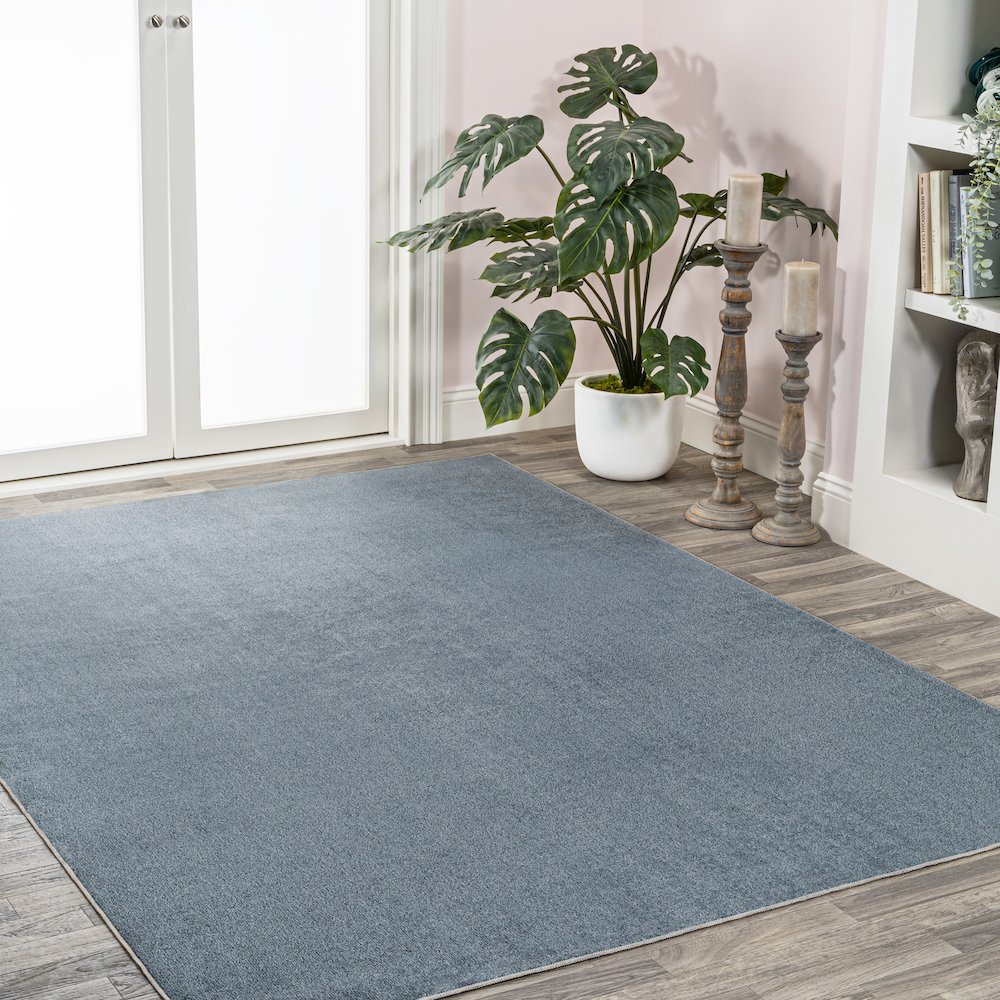 Twyla Classic Solid Low-Pile Machine-Washable Area Rug. Picture 4