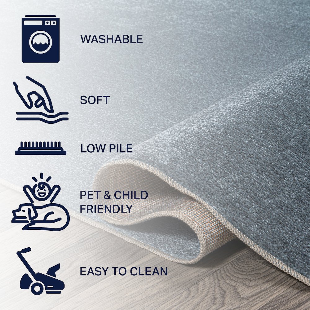 Twyla Classic Solid Low-Pile Machine-Washable Area Rug. Picture 9