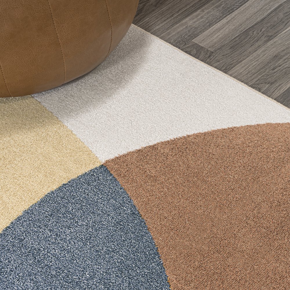 Pebble Geometric Contemporary Machine-Washable Area Rug. Picture 5
