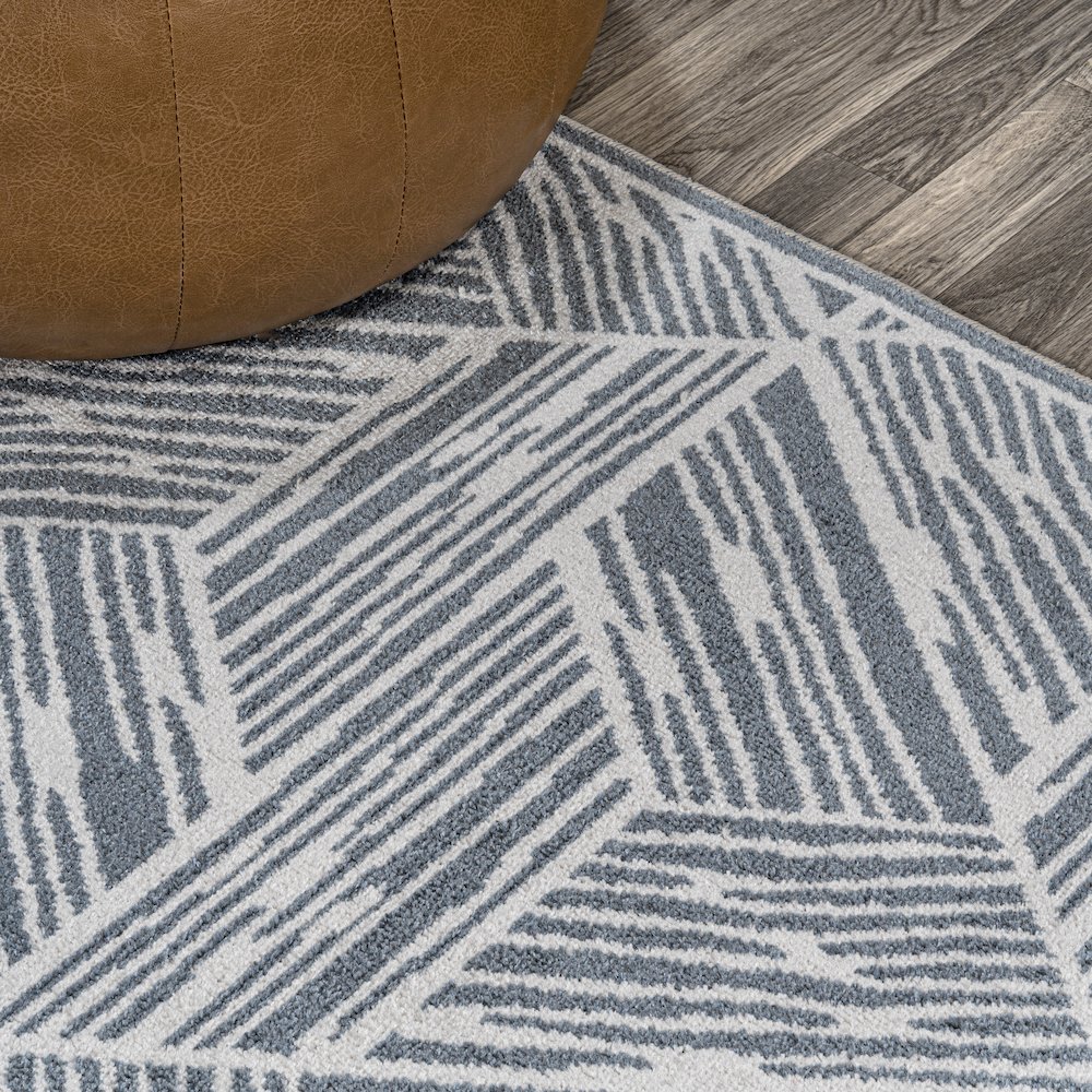 Vector Modern Coastal Geometric Machine-Washable Area Rug. Picture 5