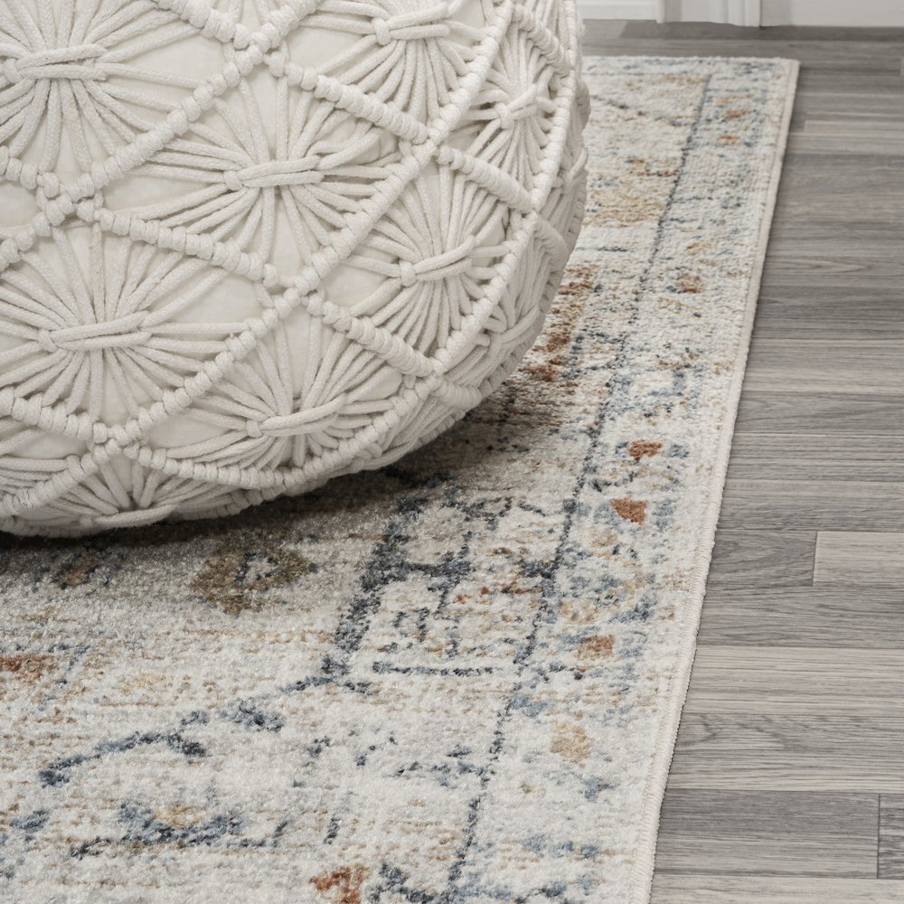 Shaemus Bohemian Medallion Low-Pile Machine-Washable Area Rug. Picture 6