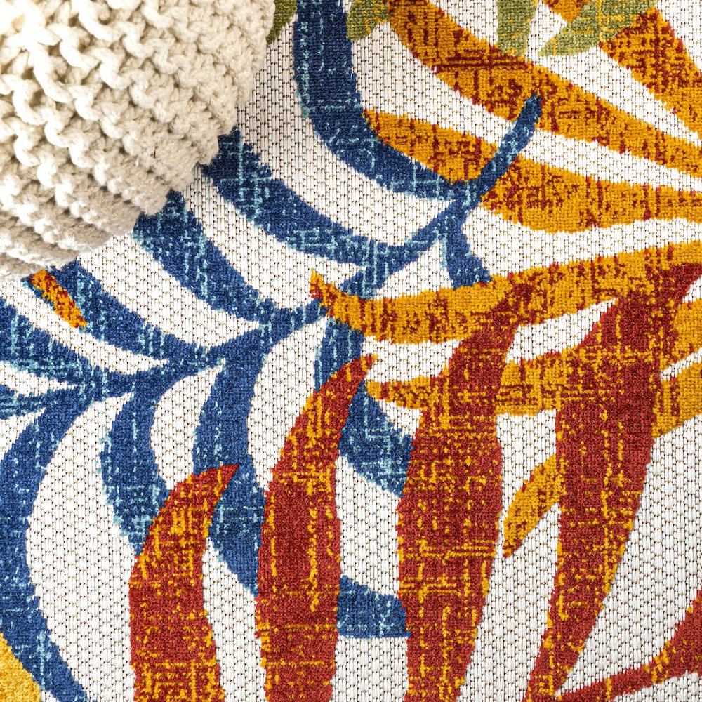 Tropics Palm Leaves Indoor/Outdoor Area Rug. Picture 4