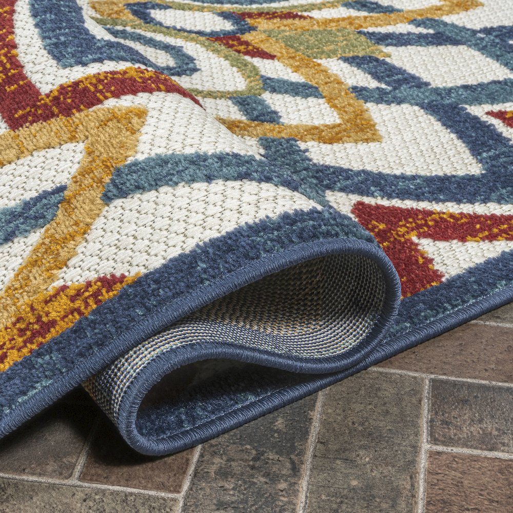 Flora Abstract Bold Mandala High-Low Indoor/Outdoor Area Rug. Picture 13
