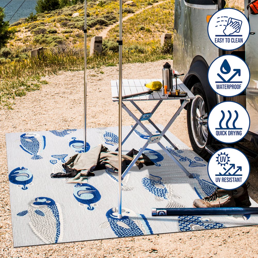 Algarve Modern Fish High-Low Indoor/Outdoor Area Rug. Picture 14