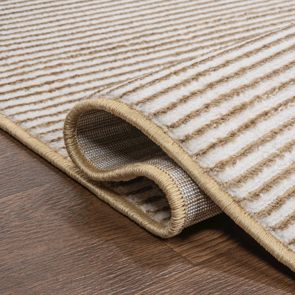 Cole Modern Minimalist Pinstripe High-Low Area Rug. Picture 7
