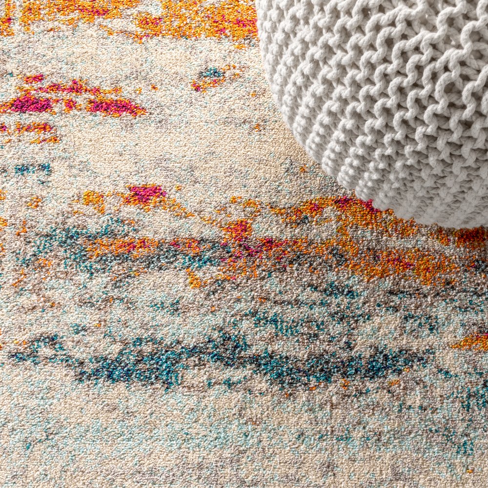 Contemporary Pop Modern Abstract Brushstroke Area Rug. Picture 6