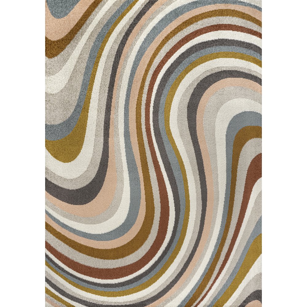 Flow Abstract Swirl Red/Beige/Blue 8 ft. x 10 ft. Area Rug. Picture 1