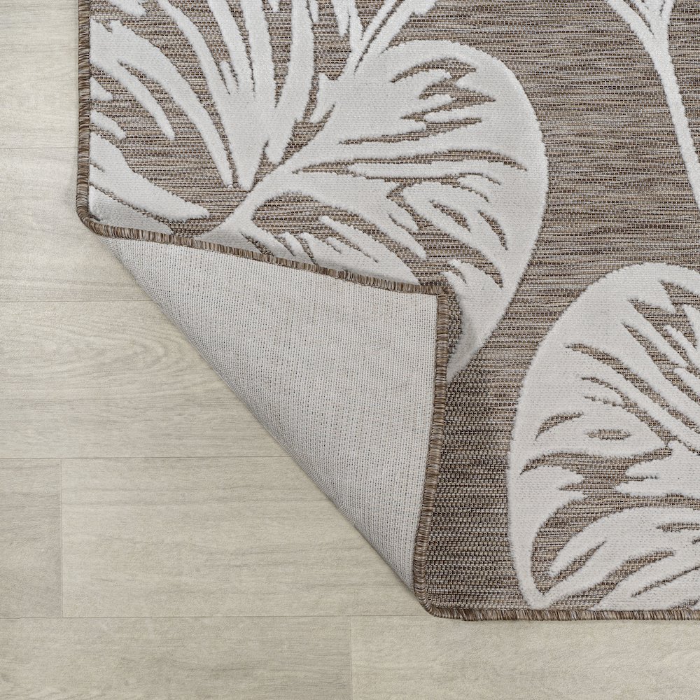 Tobago High-Low Two Tone Monstera Leaf Area Rug. Picture 6