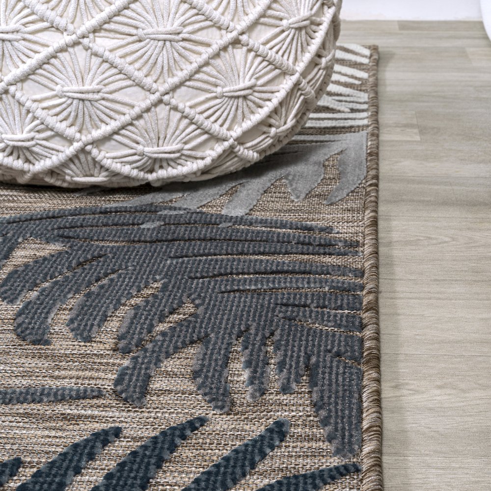 Montego High-Low Tropical Palm Area Rug. Picture 8