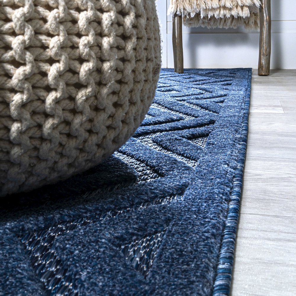 Portmany Neutral Diamond Trellis Indoor/Outdoor Area Rug. Picture 7
