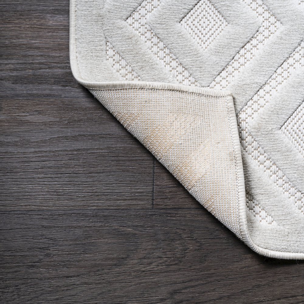 Portmany Neutral Diamond Trellis Indoor/Outdoor Area Rug. Picture 3