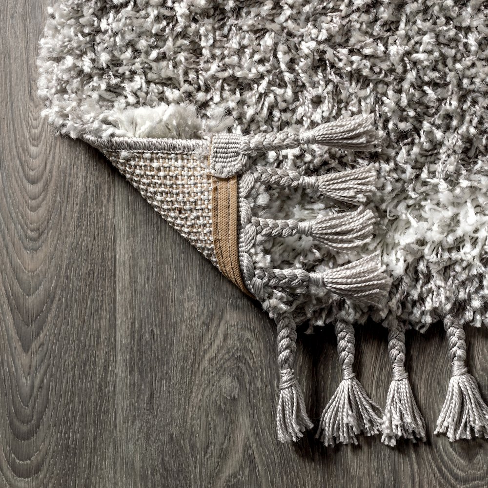 Beautiful Mercer Shag Plush Tassel Moroccan Tribal Geometric Trellis Area Rug. Picture 4