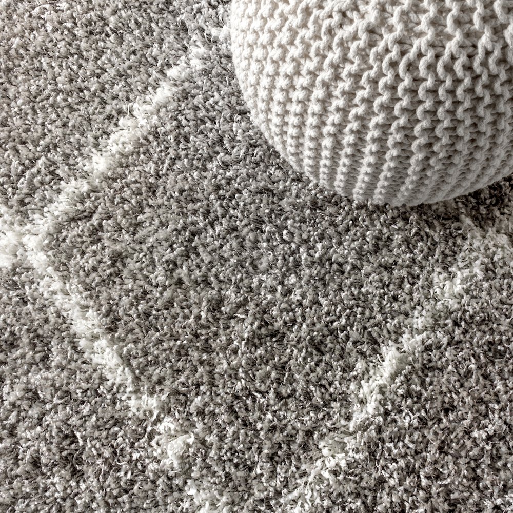 Beautiful Mercer Shag Plush Tassel Moroccan Tribal Geometric Trellis Area Rug. Picture 5