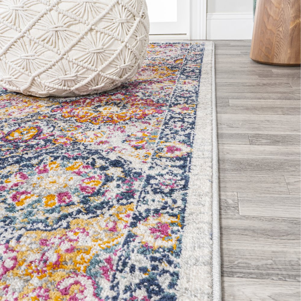 Modern Persian Boho Vintage Trellis Area Rug. Picture 8