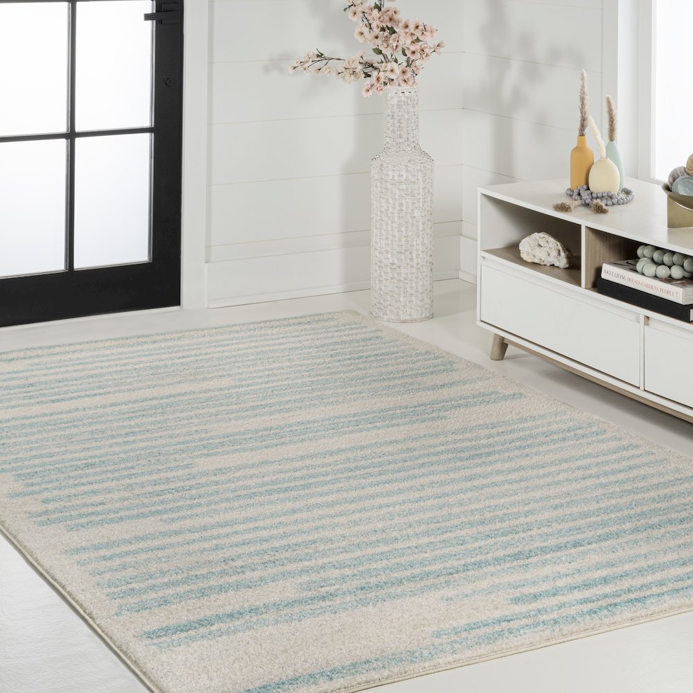 Khalil Modern Berber Stripe Area Rug. Picture 3