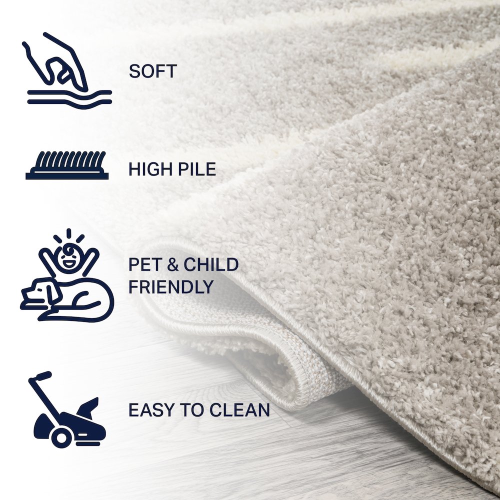 Alaro Berber Stripe Shag Area Rug. Picture 8