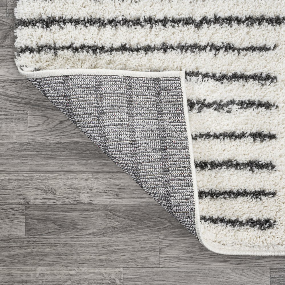 Petra Abstract Stripe Geometric Shag Area Rug. Picture 6