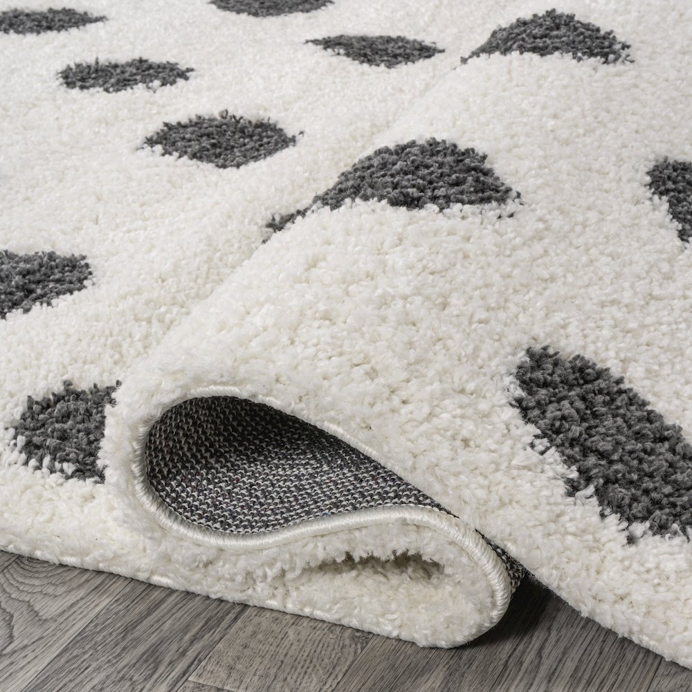 Pere Modern Charcoal Dot Shag Area Rug. Picture 9